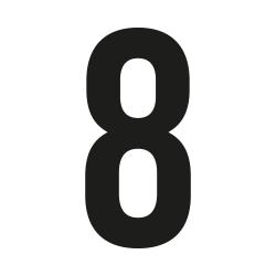 Numero civico Bebas neue su misura: 8| John Steel