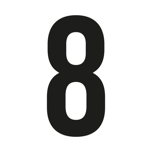 Numero civico Bebas neue su misura: 8| John Steel