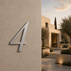 Numero civico cursive sans su misura: 4 | John Steel