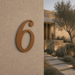 Numéro de maison cursive sans sur mesure : 6 | John Steel
