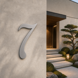 Custom cursive sans house number: 7| John Steel
