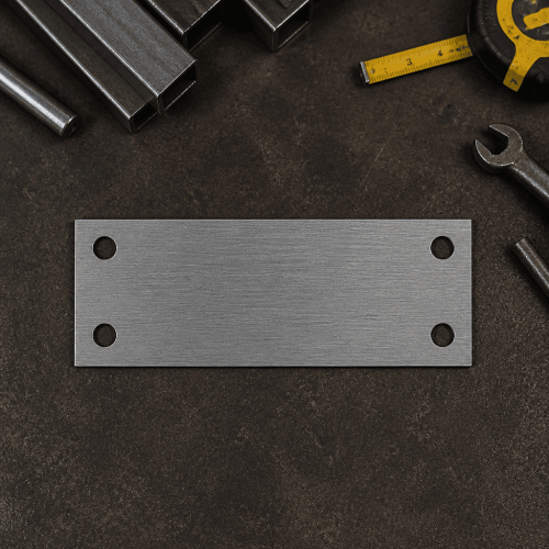 Custom brushed stainless steel fixing plate| John Steel