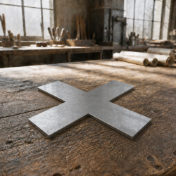 Croix en inox brut sur mesure | Découpe laser John Steel