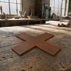 Custom corten steel cross