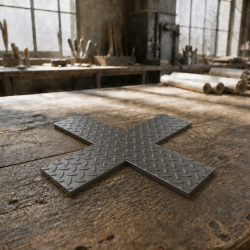 Croix en acier larmé sur mesure | Découpe métal John Steel