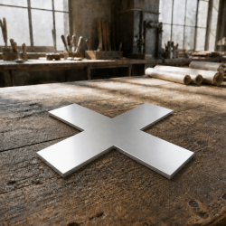 Croce in acciaio inox grezzo e lucido su misura | John Steel