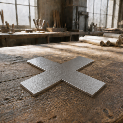 Custom leather texture stainless steel cross | John Steel