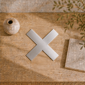 Croix en inox marin brut et brillant sur mesure| John Steel