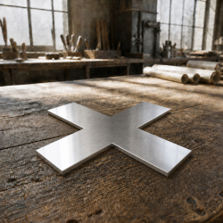 Croix en inox marin brut et brillant sur mesure| John Steel