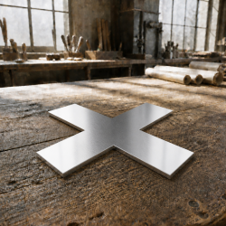 Croix en inox miroir sur mesure | Découpe laser John Steel