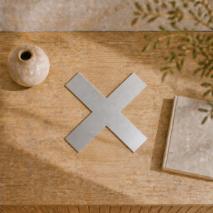 Croix en aluminium brut sur mesure | Découpe laser John Steel