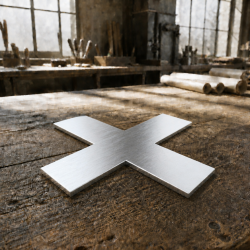 Croix en aluminium brut et brillant sur mesure