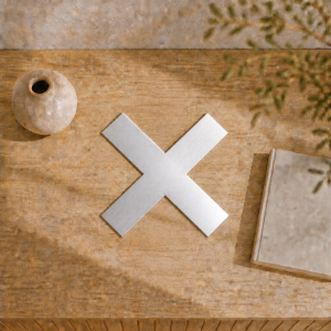 Croix en aluminium brut et brillant sur mesure