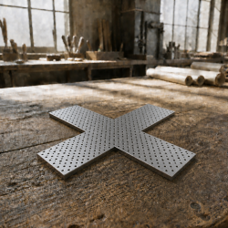 Croix en aluminium perforé sur mesure - John Steel