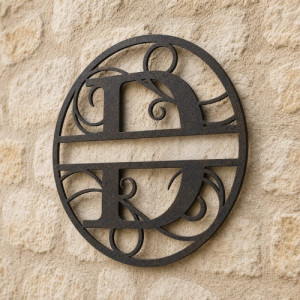 Monogramme lettre D en métal sur mesure
