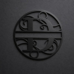 Monogramma in metallo personalizzato lettera D
