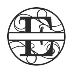 Monogramme lettre E en métal sur mesure