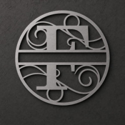 Custom metal letter F monogram