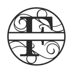 Monogramme lettre F en métal sur mesure