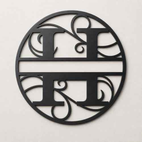 Custom metal letter H monogram