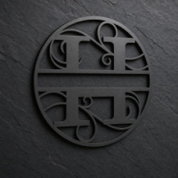 Custom metal letter H monogram