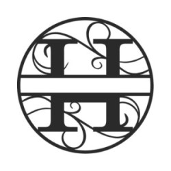 Custom metal letter H monogram