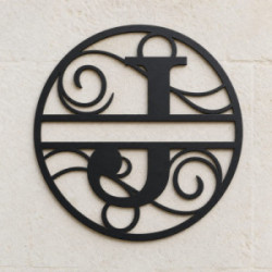 Custom metal letter J monogram