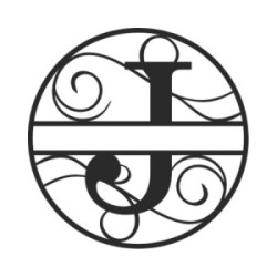 Monogramme lettre J en métal sur mesure