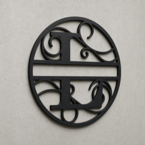 Monogramme lettre L en métal sur mesure