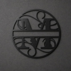Monogramme lettre M en métal sur mesure