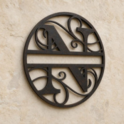 Monograma de metal personalizado letra N