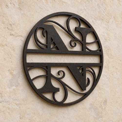 Monogramma in metallo personalizzato lettera N