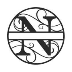 Monogramme lettre N en métal sur mesure