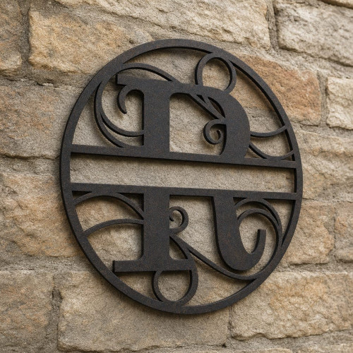 Monogramme lettre R en métal sur mesure