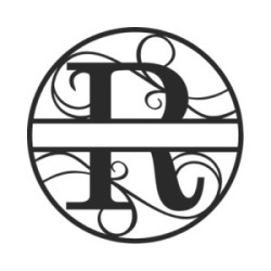 Monogramma in metallo personalizzato lettera R