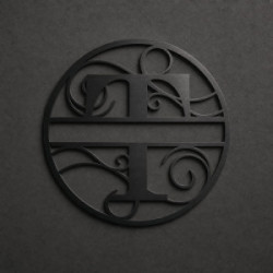 Monogramma in metallo personalizzato lettera T