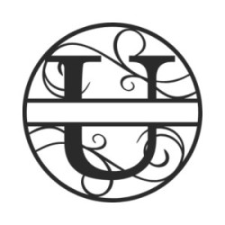 Gepersonaliseerd metalen monogram letter U