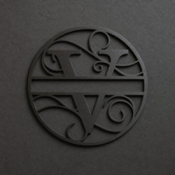 Custom metal letter V monogram