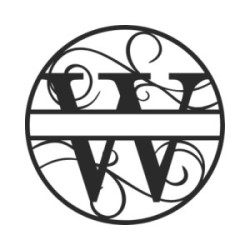 Custom metal letter W monogram