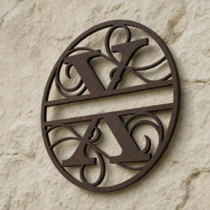 Monogramma in metallo personalizzato lettera X