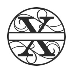 Custom metal letter X monogram