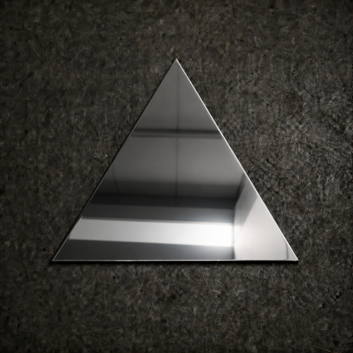Triangle inox texture cuir sur mesure | Découpe laser John Steel
