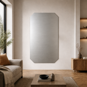 Custom octagonal brushed stainless steel plate | John Steel