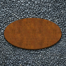 Pas japonais ovale acier corten sur mesure | John Steel