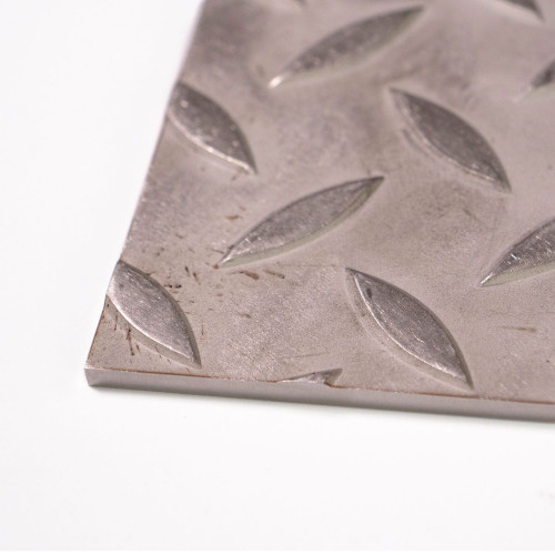 Raw stainless steel tread plate cut to measure