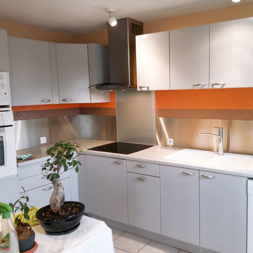 Custom stainless steel splashback John Steel