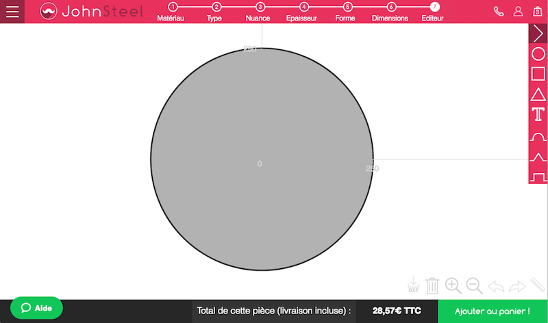 Configuration d'une plaque de protection en acier