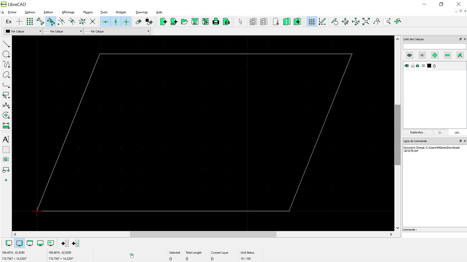 Visualisation du parallélogramme avec LibreCAD