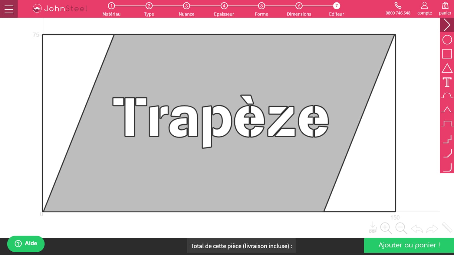 Exemple 5 forme trapèze