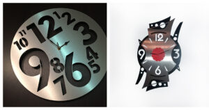photo de deux horloges faites par nos steelsters